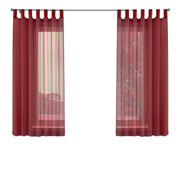 Produktbild von 2er-Pack Gardinen Transparent Vorhang Set Wohnzimmer Voile Schlaufenschal mit Bleibandabschluß HxB 175x140 cm Bordeaux 61000CN