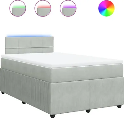 Produktbild von vidaXL Boxspringbett mit Matratze Hellgrau 120x190 cm Samt