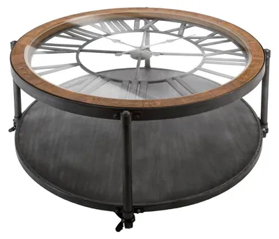 Image de Couchtisch "chrono" schwarz d90cm  - Atmosphera créateur d'intérieur