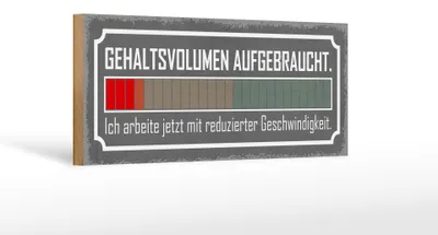 Produktbild von Holzschild Spruch 27x10cm Gehaltsvolumen auf