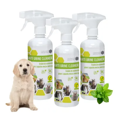 Zdjęcie produktu dla ISOKOR | Anti Urine Cleaner | 3x500 ml | Naturalny wegański środek do usuwania psiego moczu | Neutralizator zapachów i środek do usuwania plam
