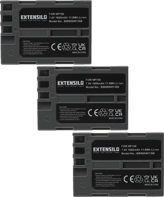 Produktbild von EXTENSILO 3x Akku Ersatz für Fujifilm NP-150 für Kamera (1600 mAh, 7,4 V, Li-Ion)