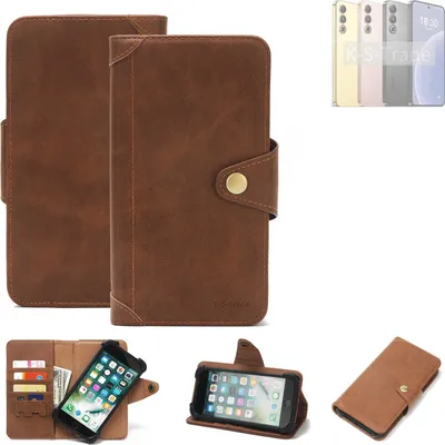 Produktbild von K-S-Trade Handyhülle kompatibel mit Meizu 20 Schutz Hülle Walletcase Bookstyle Tasche Case Handytasche Wallet Flipcase Cover PolyurethanBraun (1x)