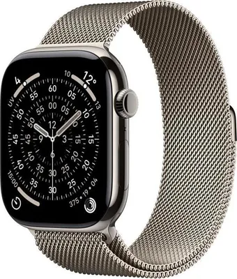 Obrázok produktu pre Apple Watch Series 11 GPS + Cellular, 46 mm, prírodné titánové puzdro, prírodný milánsky remienok S/M