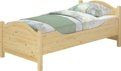 Produktbild von Seniorenbett extra hoch 90x200 Massivholz Kiefer Einzelbett Gästebett Zubehör wählbar V-60.40-09ohne Zubehör
