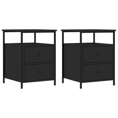 Produktbild von Nachttische 2 Stk. Schwarz 44x45x60 cm Holzwerkstoff