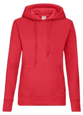 Imagen del producto de Fruit of the Loom - Sudadera con capucha "Classic" para mujer, modelo LT1648 (talla L), color rojo