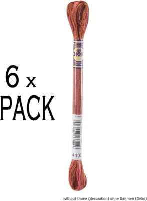 Obrázok produktu pre 6x DMC vyšívacia niť Mouline Variations 417f -4130, 6 nití, 8m