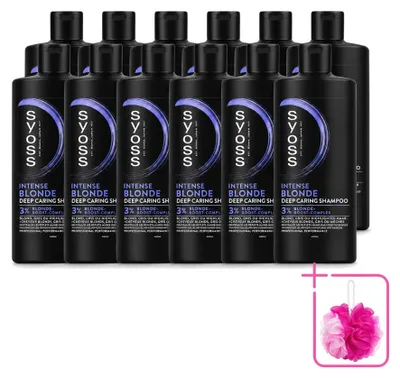 Obrázek produktu pro 12 kusů šamponu Syoss Intense Blonde – 440 ml – balení, 12 kusů