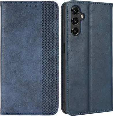 Produktbild von Samsung Galaxy A14 Hülle - Coverup Vintage Style Klapphülle - Blau