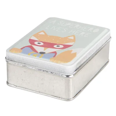 Produktbild von Clayre & Eef Blechdose-Aufbewahrungsbox Fuchs 10x8x4 cm Grau Grün Metall Rechteck Fuchs