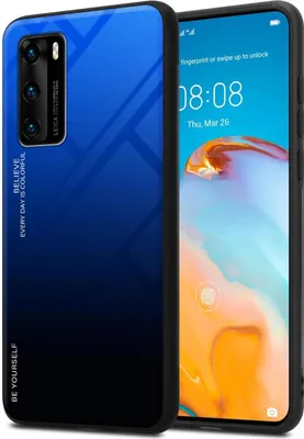 Produktbild von Cadorabo Hülle für Huawei P40 Schutz Hülle in Schwarz Handyhülle TPU Etui Cover Case Tempered Glas
