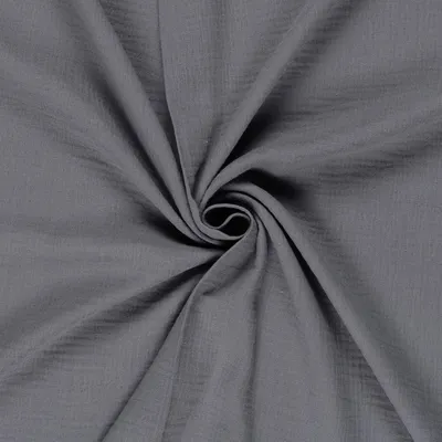 Produktbild von Musselin Stoff Double Gauze uni Grau 1,30m Breite