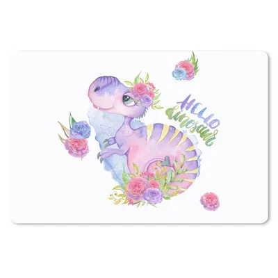 Produktbild von MuchoWow® Mauspad Mousepad Dinosaurier - Kinderzimmer - Aquarell - Mädchen - Kinder - Rosa 27x18 cm - Mousepads - Maus Mat - Pad - Mausunterlage - Büroartikel - Desk Matten