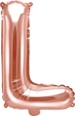 Image de Ballon en plastique lettre "L", 35cm, or rose (1 carton / 50 pièces)