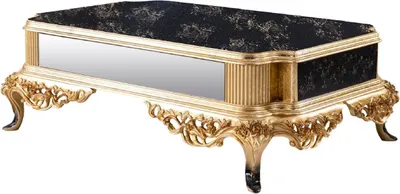 Produktbild von Casa Padrino Luxus Barock Couchtisch Schwarz / Gold - Massivholz Wohnzimmertisch im Barockstil - Barockstil Wohnzimmer Möbel - Barock Möbel - Barock Einrichtung - Luxus Möbel im Barockstil