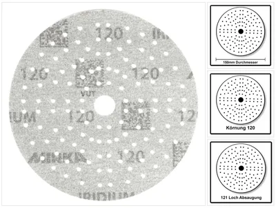 Produktbild von Mirka IRIDIUM Schleifscheiben Grip 150mm K120, 100Stk. ( 246CH09912 )