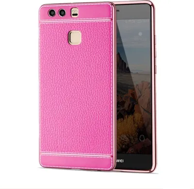 Image de Coque de téléphone portable pour Huawei P10 Lite - Étui de protection, coque rigide, en similicuir rose