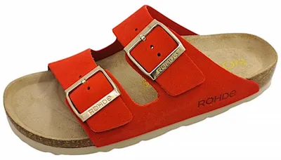 Produktbild von Rohde Damen Pantolette aus Veloursleder mit verstellbaren Schnallen Alba 5590, Größe:39 EU, Farbe:Rot