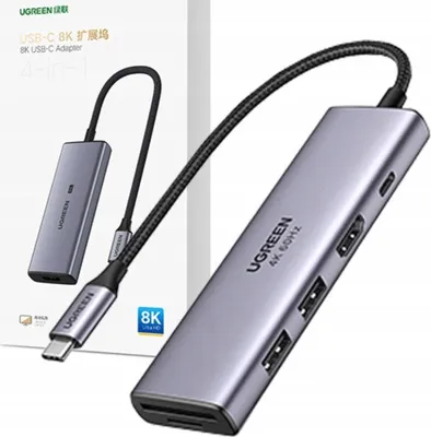 Immagine prodotto di Adattatore 5W1 Ugreen Ugreen Revodok Cm511, Hub Usb-C Do 2X Usb, Hdmi, Usb-C, Tf/Sd (Szary)
