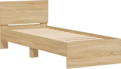 Produktbild von Bettgestell ohne Matratze mit Kopfteil Sonoma-Eiche 75x190 cm