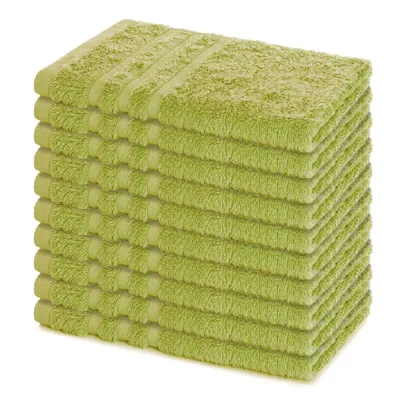 Produktbild von Lavea® 10er Set Gästehandtücher 30x50 cm, 100% Baumwolle Frottee, weich & saugstark, Serie Elena, 60 °C waschbar, Lindgrün