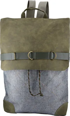 Produktbild von GILDE Rucksack, "Nostalgio", Textil, grau, grün, , L. 9,5 cm, B. 35 cm, H. 47 cm 50800