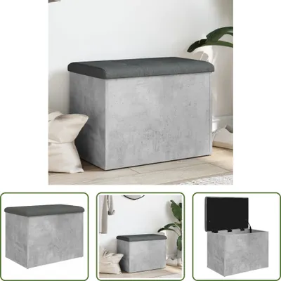 Immagine prodotto di The Living Store Panca con contenitore in cemento grigio 62x42x45 cm Materiale in legno