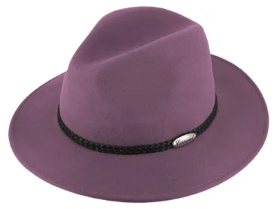 Image de Chapeau en feutre de laine "Fiebig", avec une bande tressée en similicuir, couleur rose, taille 56/M