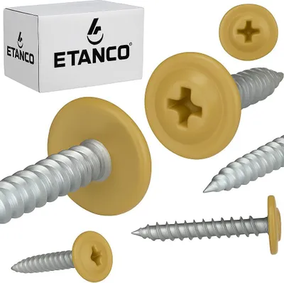 Obrázok produktu pre ETANCO GM-S samorezné skrutky do plechu s plochou hlavou RAL 1002 pieskovo žltá 4,2 x 16 mm 250 ks.