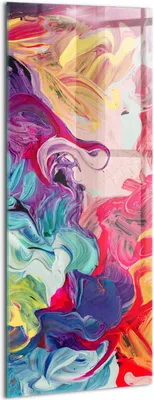 Produktbild von Designer Glasbild - Wandbild - Glas Bild - 50x125 cm - Bunte Abstraktion