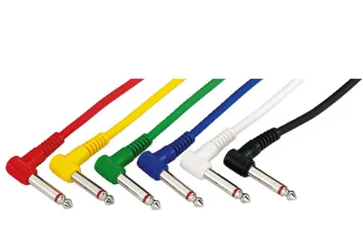 Produktbild von Monacor 06.0060, 6.35mm, Männlich, 6.35mm, Männlich, 0,3 m, Schwarz, Blau, Grün, Rot, Weiß, Gelb