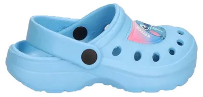 Produktbild von Stitch Disney EVA Clogs für Jungen und Mädchen - leichte und bequeme Clogs mit umklappbarem Rückenriemen, rutschfeste Sohle, Sommer, Strand und Pool, blau, 28/29 EU