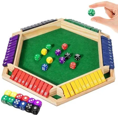 Produktbild von "Shut The Box" – Spiel für 6 Spieler, "Shut The Box" – Brettspiel, faltbares Brettspiel