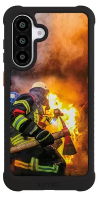 Produktbild von NIVOCASE Hülle für Samsung Galaxy A56 5G Stoßfeste Handyhülle NIVOmax Case Schwarz Feuer Feuerwehr Lebensretter