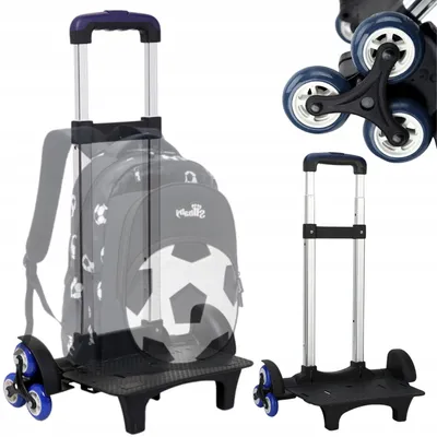 Produktbild von Alu Rucksack Trolley für Schulrucksack - Treppensteiger höhenverstellbar - 6 Rollen