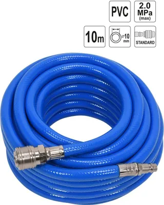 Obrázek produktu pro Hadice na stlačený vzduch Tkaninová hadice z vyztuženého PVC s rychlospojkou 1/4' od 10m do 20m, od vnitřního Ø 8mm do 10mm, rozměr:10m vnitřní Ø 10mm