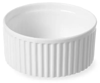 Produktbild von 6x Auflaufförmchen geriffelt, weiß, Porzellan 12 cm