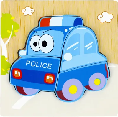 Produktbild von Mega Creative Holzpuzzle 4el Polizei 500637 Mega kreativ
