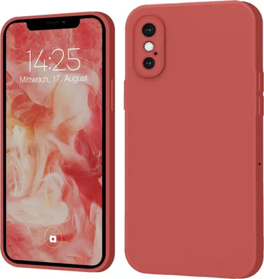 Produktbild von Hülle für iPhone X Case Cover Bumper Silikon Softgrip Schutzhülle Farbe: Rot