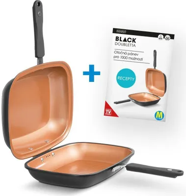 Zdjęcie produktu dla MediaShop Patelnia dwustronna Livington 2w1 "Black Doubletta Basic