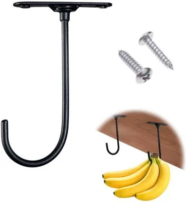 Productafbeelding van Unyqoos® Set van 6 draaibare metalen bananenhouders voor onderbouw – 360° draaibaar, ruimtebesparende fruitmand voor keukenorganisatie