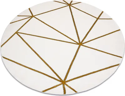 Produktbild von Exklusiv EMERALD Teppich 1013 Kreis - glamour, stilvoll geometrisch creme / gold beige rund 160 cm