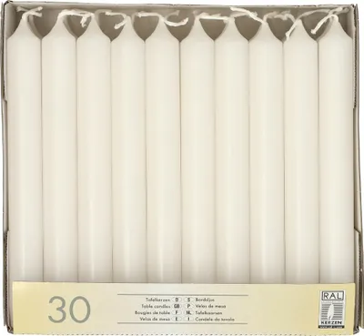 Produktbild von STARPAK Tafelkerzen 21 mm weiß 30er Pack