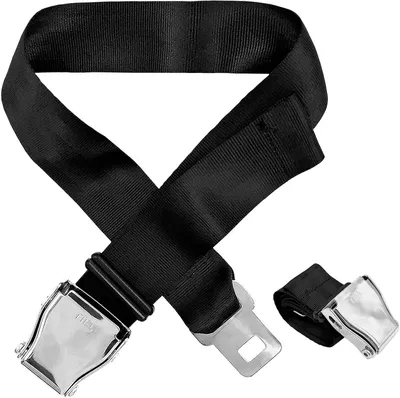 Productafbeelding van Gordelverlenger Vliegtuig - Extra Riem - Comfortabel Vliegen - Universele Pasvorm - 245 gram - Zwart