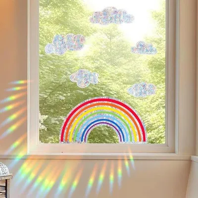 Produktbild von Bunte Fensterfolie Regenbogen Sticker für Glas
