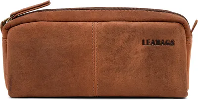 Zdjęcie produktu dla LEABAGS Fort Rock skórzany piórnik I Piórnik wykonany z prawdziwej skóry bawolej I Skórzany piórnik I Vintage - Bardzo dobry