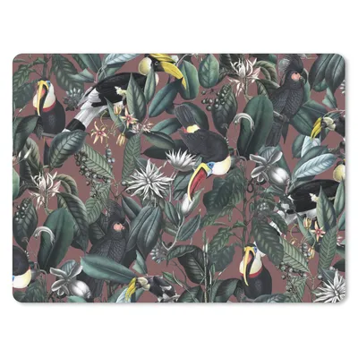 Produktbild von MuchoWow® Mauspad Mousepad Blumen - Tukan - Blätter 23x19 cm - Mousepads - Maus Mat - Pad - Mausunterlage - Schreibtischunterlage - Mauspad
