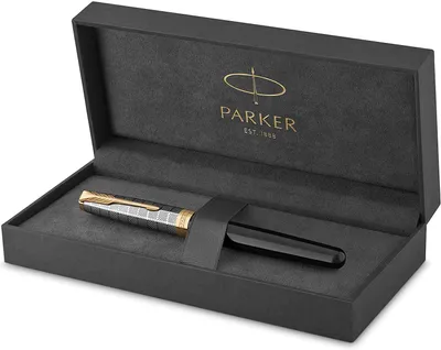 Produktbild von Parker Sonnet, Schwarz, Gold, Metallisch, Schwarz, Messing, Edelstahl, Gold, Lack, Palladium, Kursiv nib, Gold/Rhodium