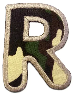 Produktbild von Buchstabe R - 6.2x4.8cm: Alphabet Buchstaben Einzeln Auswählbar - Aufnäher, Bügelbild, Aufbügler, Applikationen, Patches, Flicken, Zum Aufbügeln